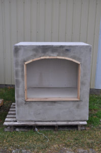 outdoor brick fireplace wood box near kidron ohio