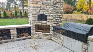 brick oven with fireplace in outdoor kitchen near wooster ohio - Outdoor kitchen inspiration