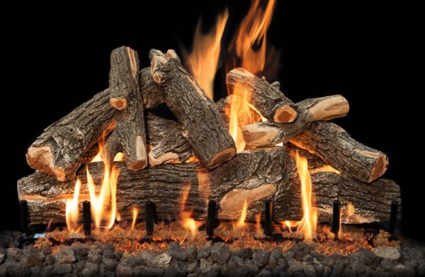 gas log fireplace set