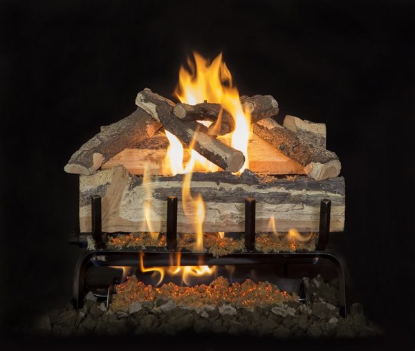 outdoor brick fireplace logs