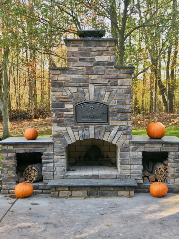 wood fired outdoor pizza oven and fireplace combo